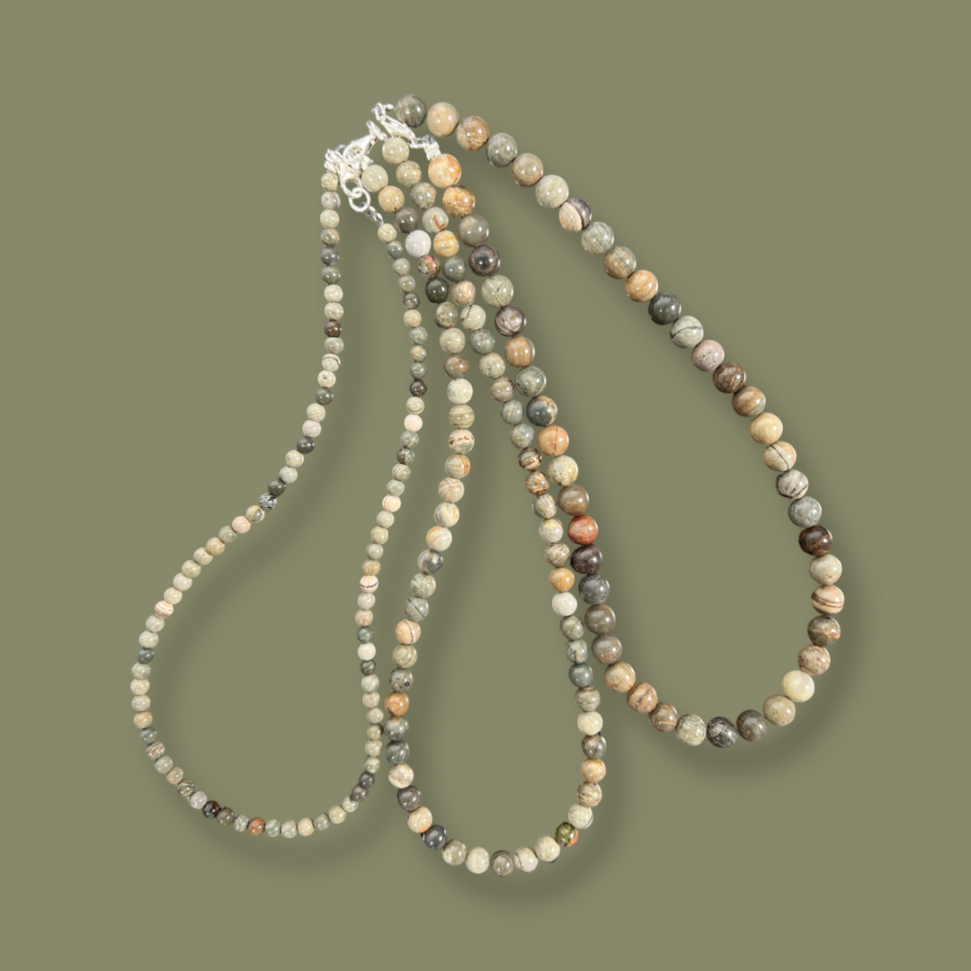 Silver Leaf Jasper Choker