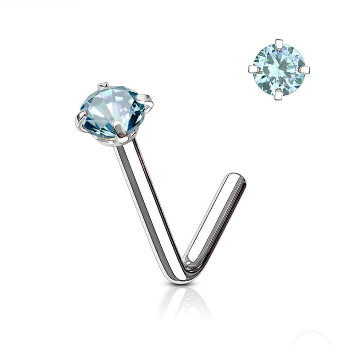 Aquamarine Sterling Silver Stud