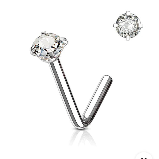 Crystal Sterling Silver Stud