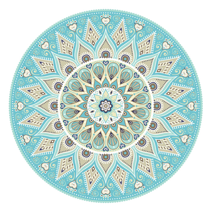 Aquamarine Mandala Card