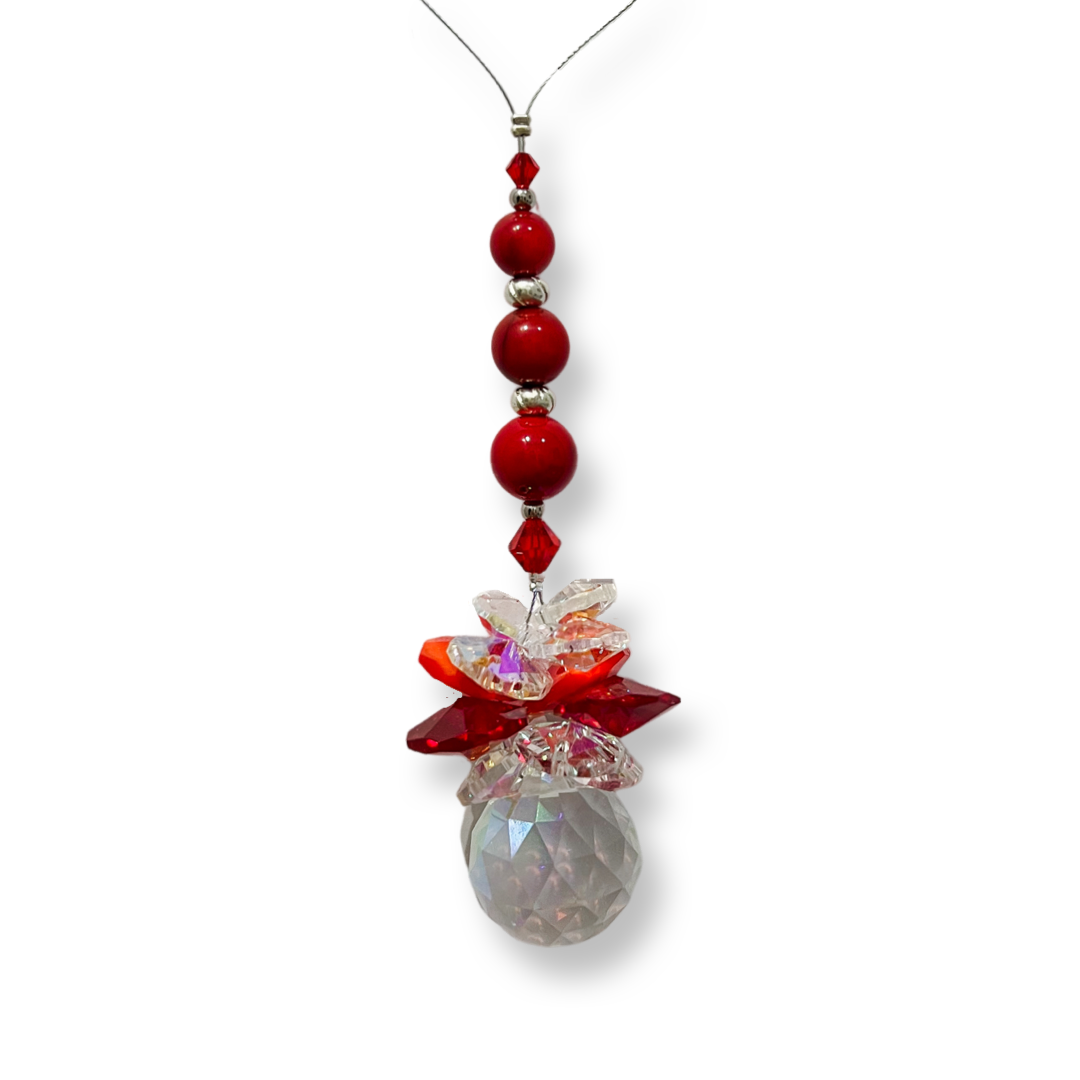 Red Coral Crystal drop