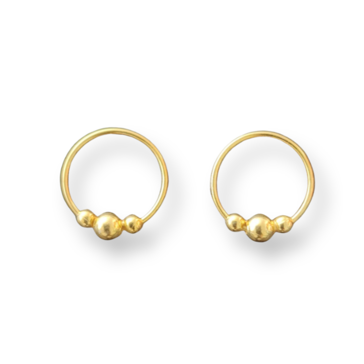 Sterling Silver Nose Rings Three Balls