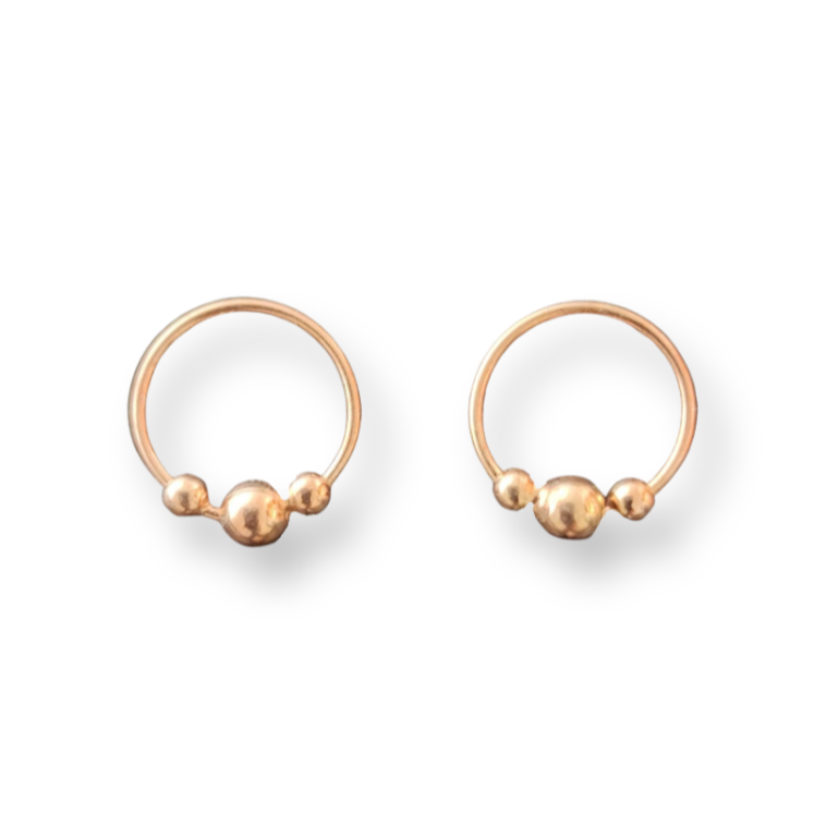 Sterling Silver Nose Rings Three Balls