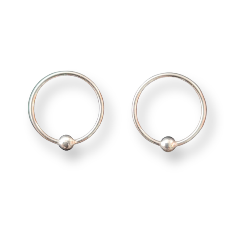 Sterling Silver Nose Rings with Ball