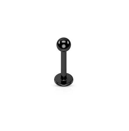 Black Surgical Steel Labret Bar 16 Gauge