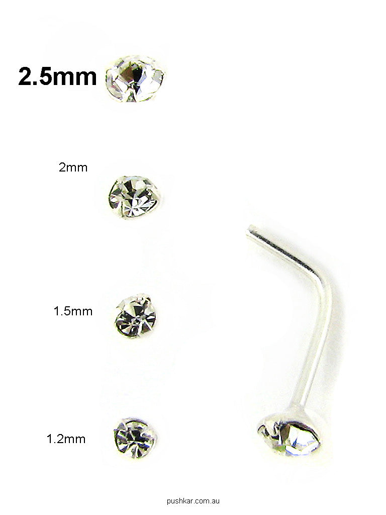 Crystal Sterling Silver Stud