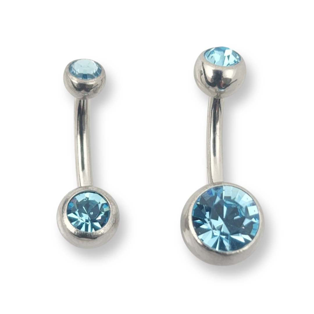 Aquamarine Crystal Belly Bar