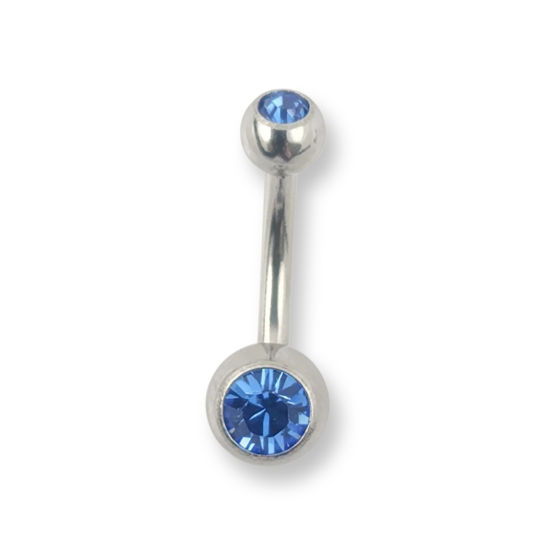 Sapphire Double Jewel Belly Bar