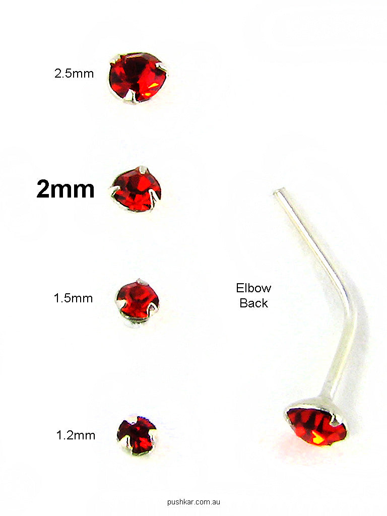 Red Sterling Silver Stud