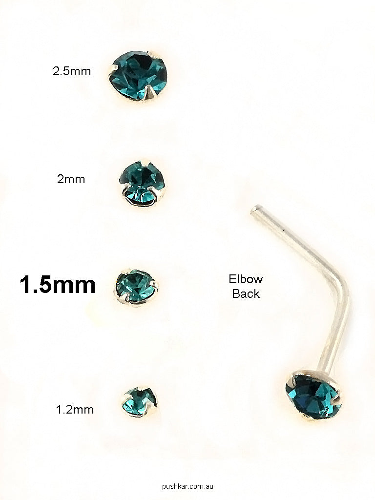 Blue Zircon Sterling Silver Stud