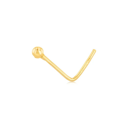 Gold Ball Sterling Silver Stud