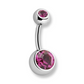 Fuchsia Double Jewel Belly Bar