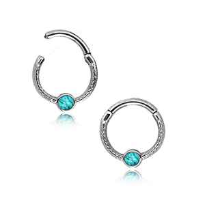 Turquoise Ring Clicker Surgical Steel