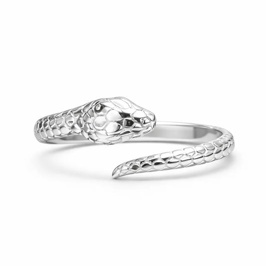 Detailed Snake Cuff Silver
