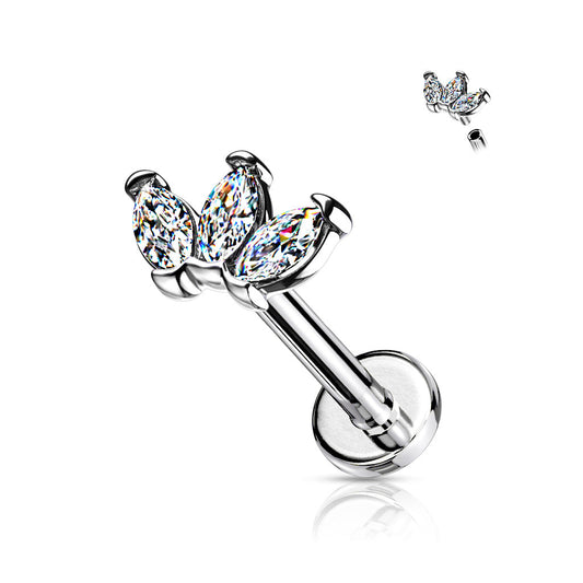 Butterfly-shaped crystal earring on a white background