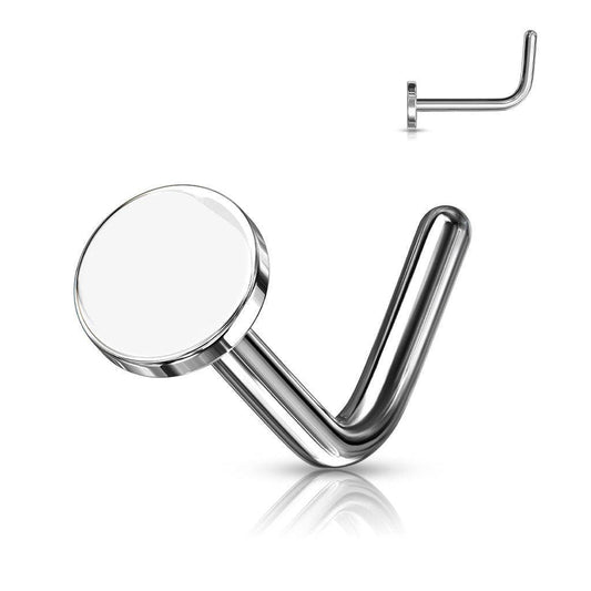 Surgical Steel Flat Disk Silver Nose Stud