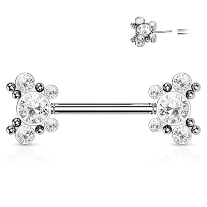 Clear Crystal Nipple Bar