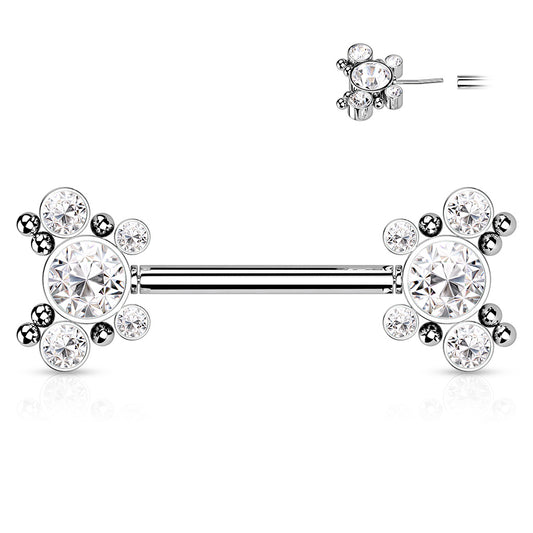 Clear Crystal Nipple Bar