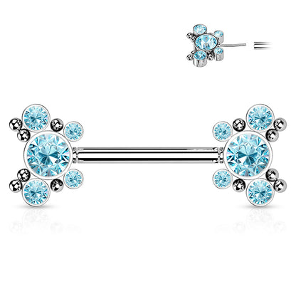 Blue Crystal Nipple Bar