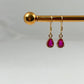 18k Gold Ruby Pink Earrings
