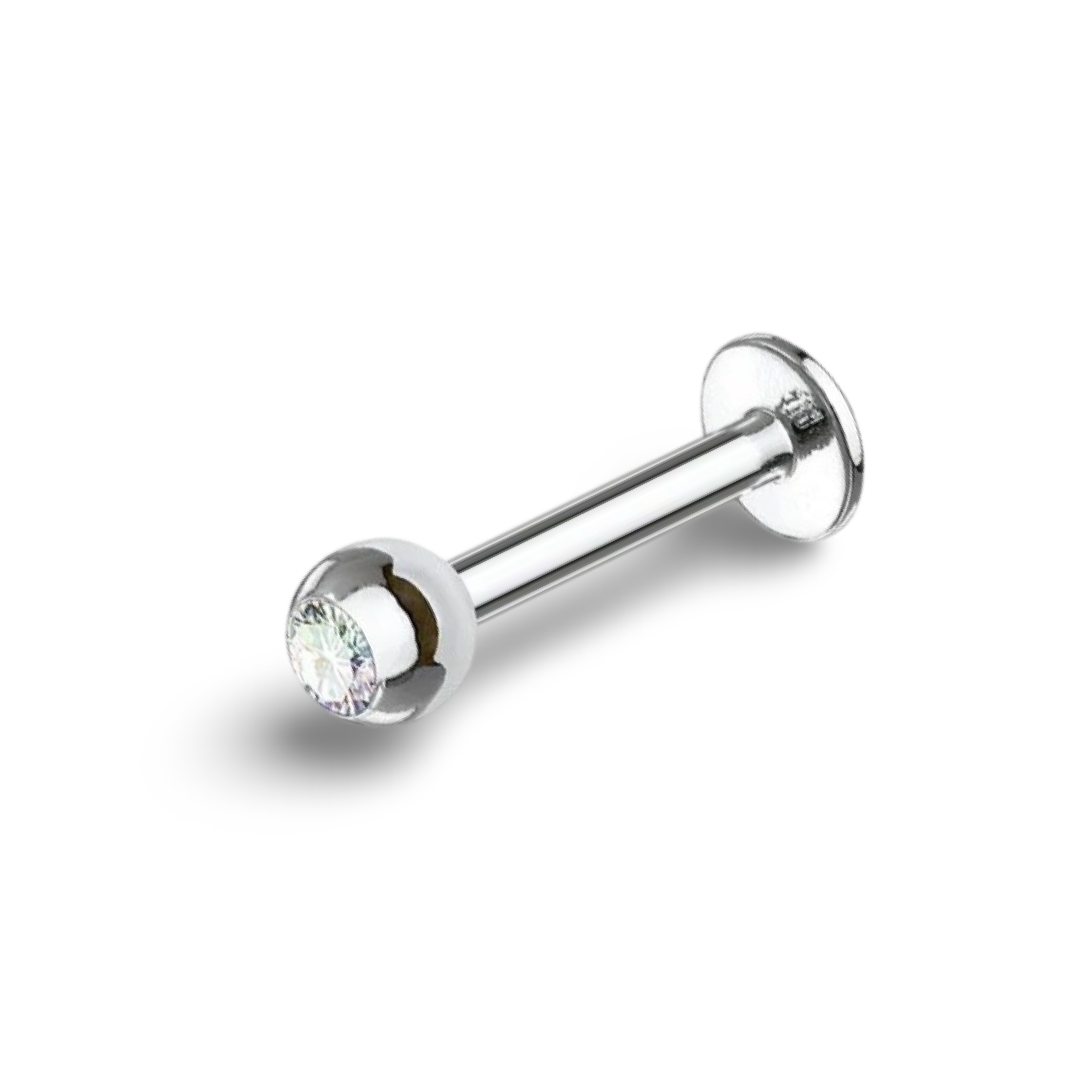 Surgical Steel Rainbow Labret Bar 16 Gauge