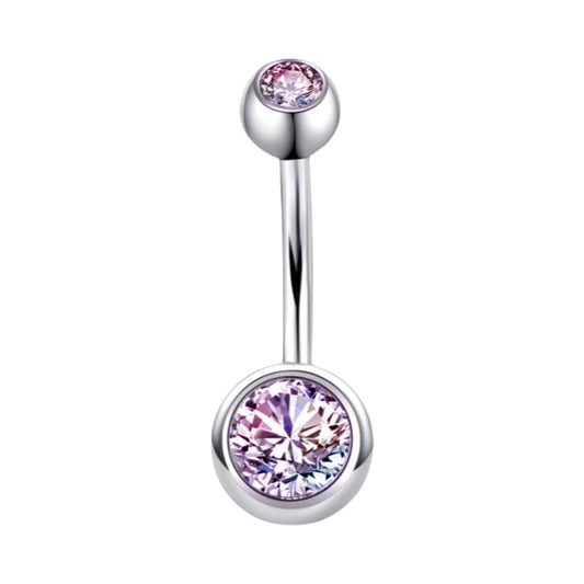 Violet Double Jewel Belly Bar