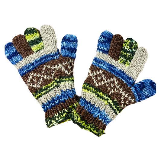 Brown & Green Gloves