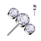 Threadless Push Pin Titanium Nipple Bars 16 Guage Gem