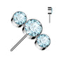 Threadless Push Pin Titanium Nipple Bars 16 Guage Gem