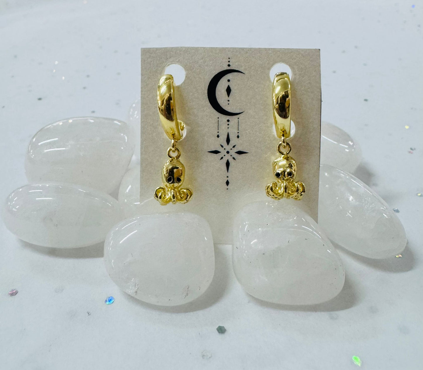 Gold Octopus Earrings