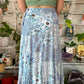 Long Panel Skirt Blue