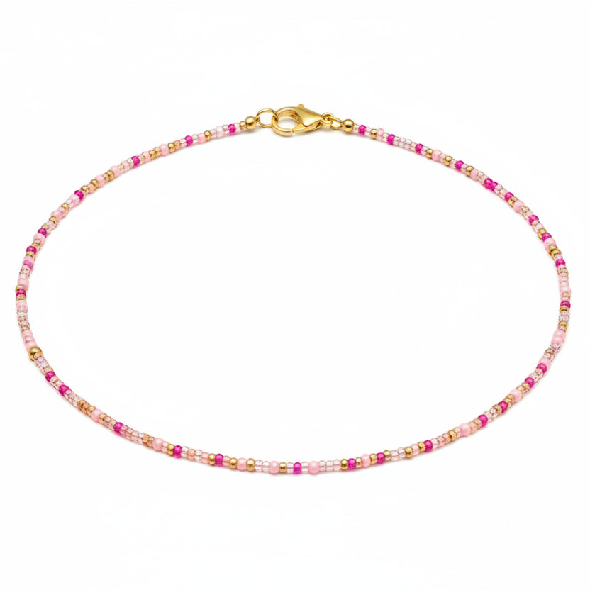 Pink Sunset Seed Bead Chocker
