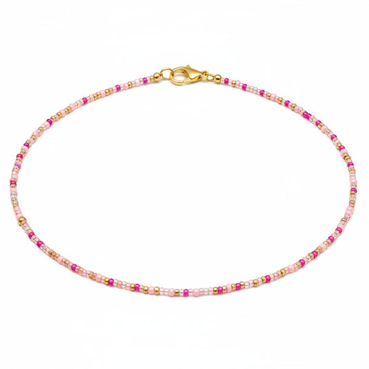 Pink Sunset Seed Bead Chocker