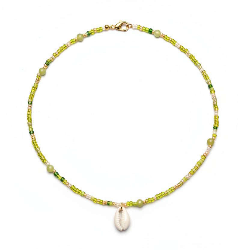Green cowrie Seed Bead Chocker
