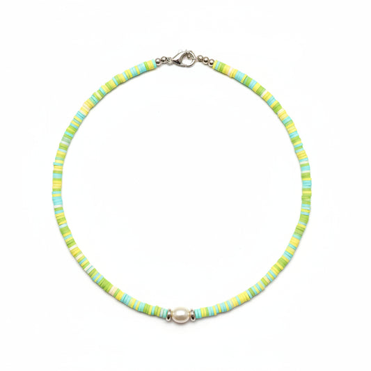 Light Green Pearl Polymer choker