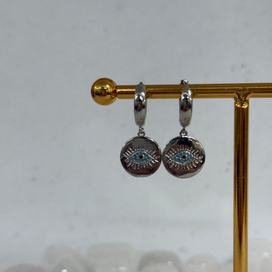 Silver Evil Eye Disk