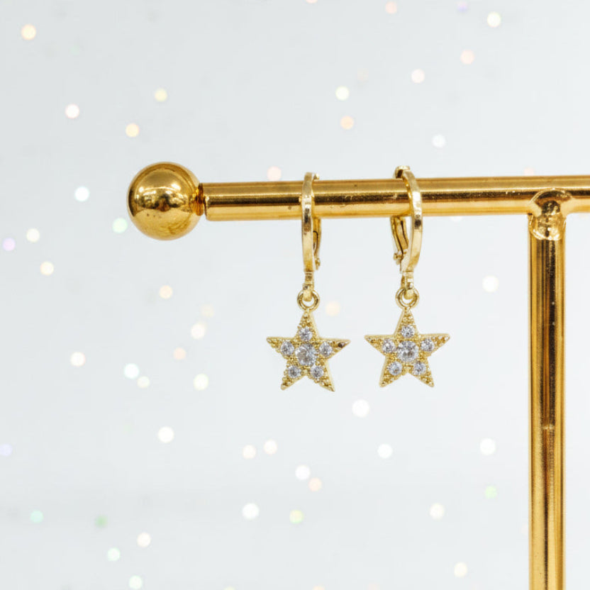 Gold Shining Star Earrings