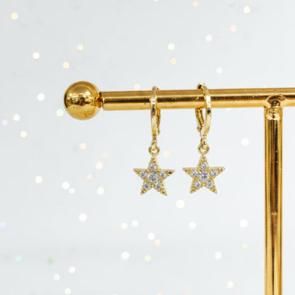 Gold Shining Star Earrings