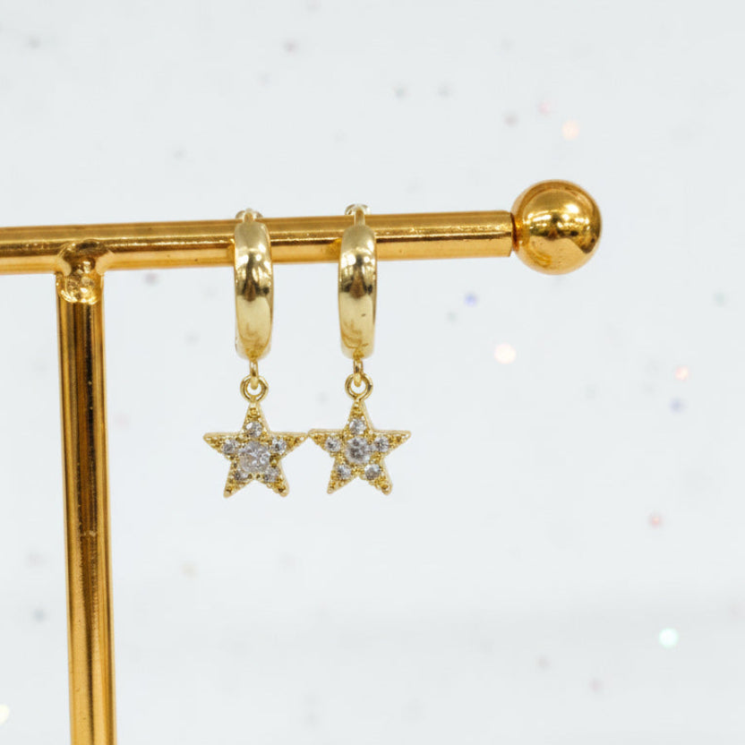 Gold Shining Star Earrings
