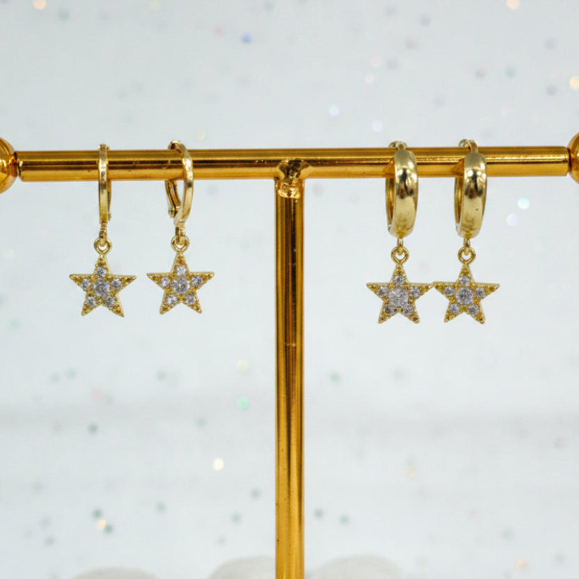 Gold Shining Star Earrings