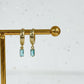 Gold Blue Drop Earrings