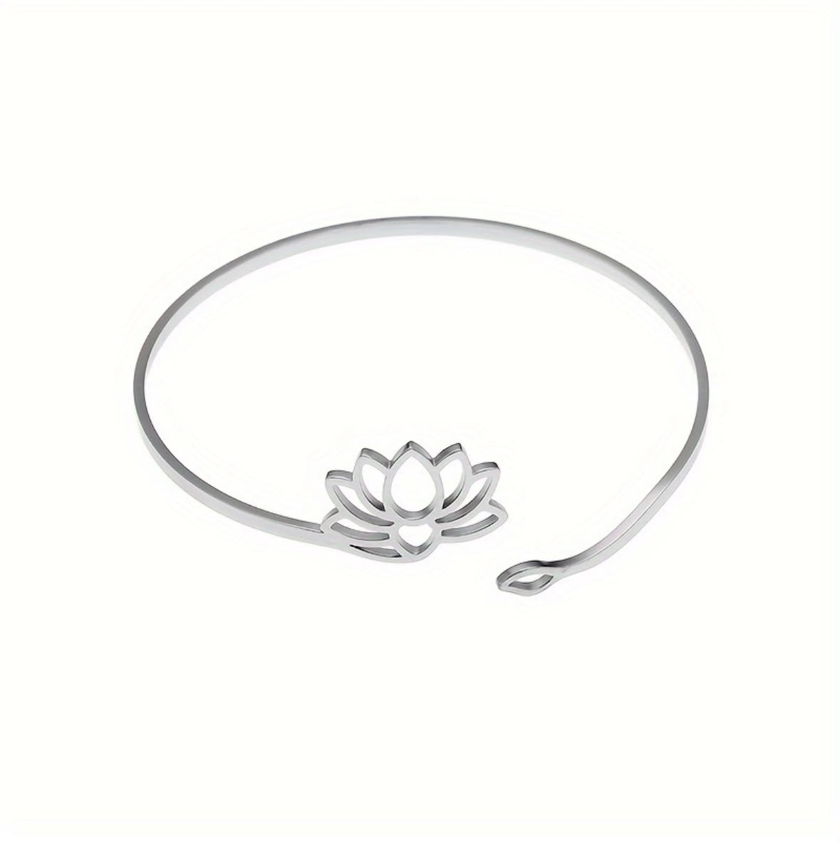 Delicate Lotus Cuff Silver