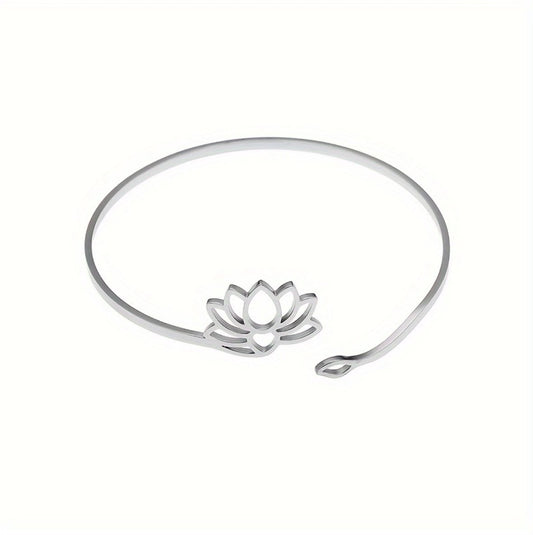Delicate Lotus Cuff Silver