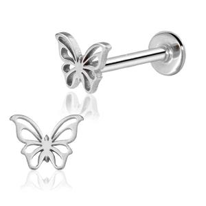 Butterfly Labret Bar Flat Back Stud