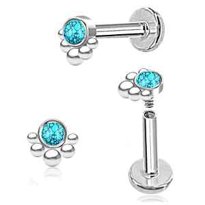 Bubble Labret Bar Flat Back Stud