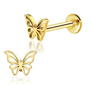 Butterfly Labret Bar Flat Back Stud