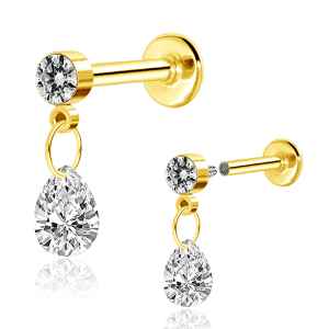 Clear Dangle Labret Bar