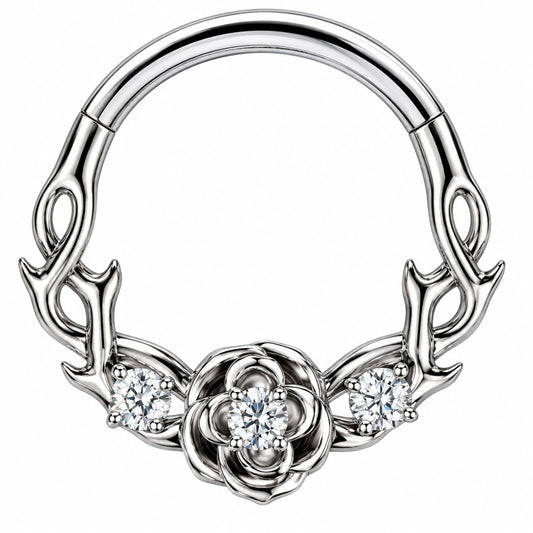 Rose and thorns silver