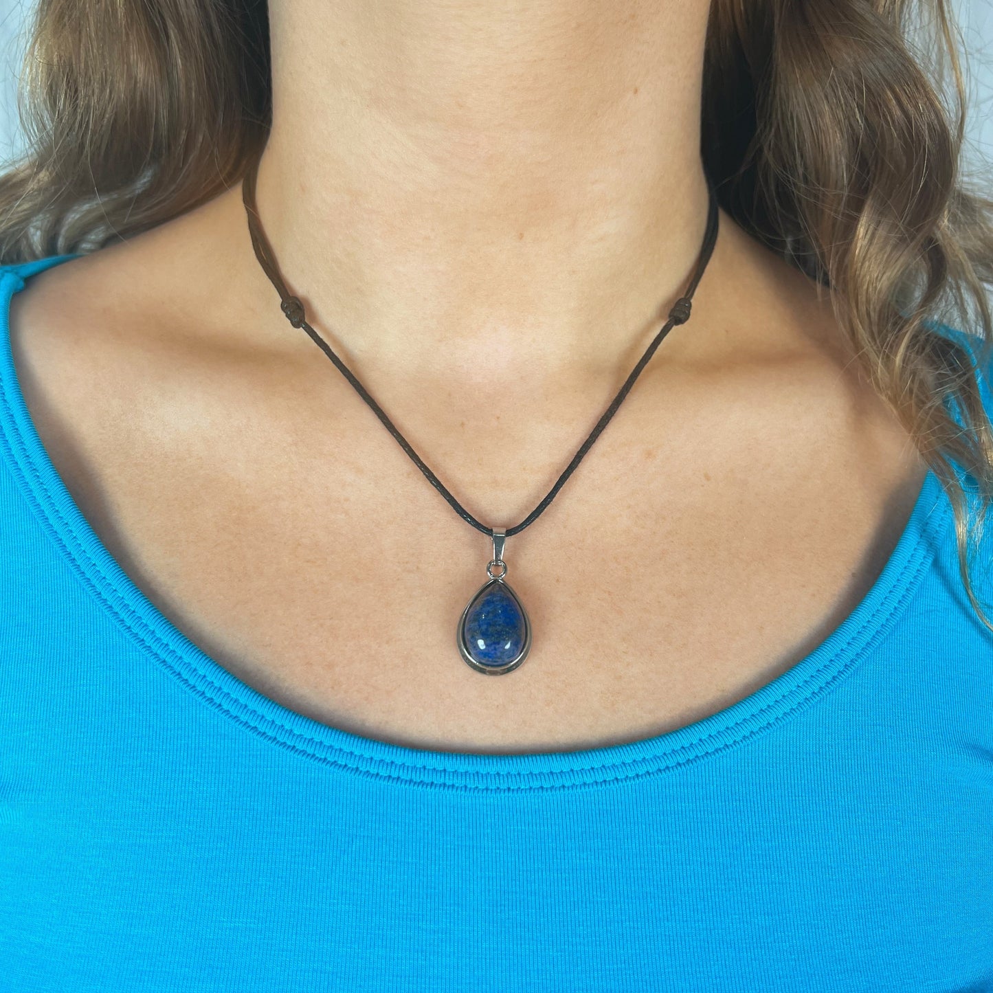 Lapis Platinum Tear Drop