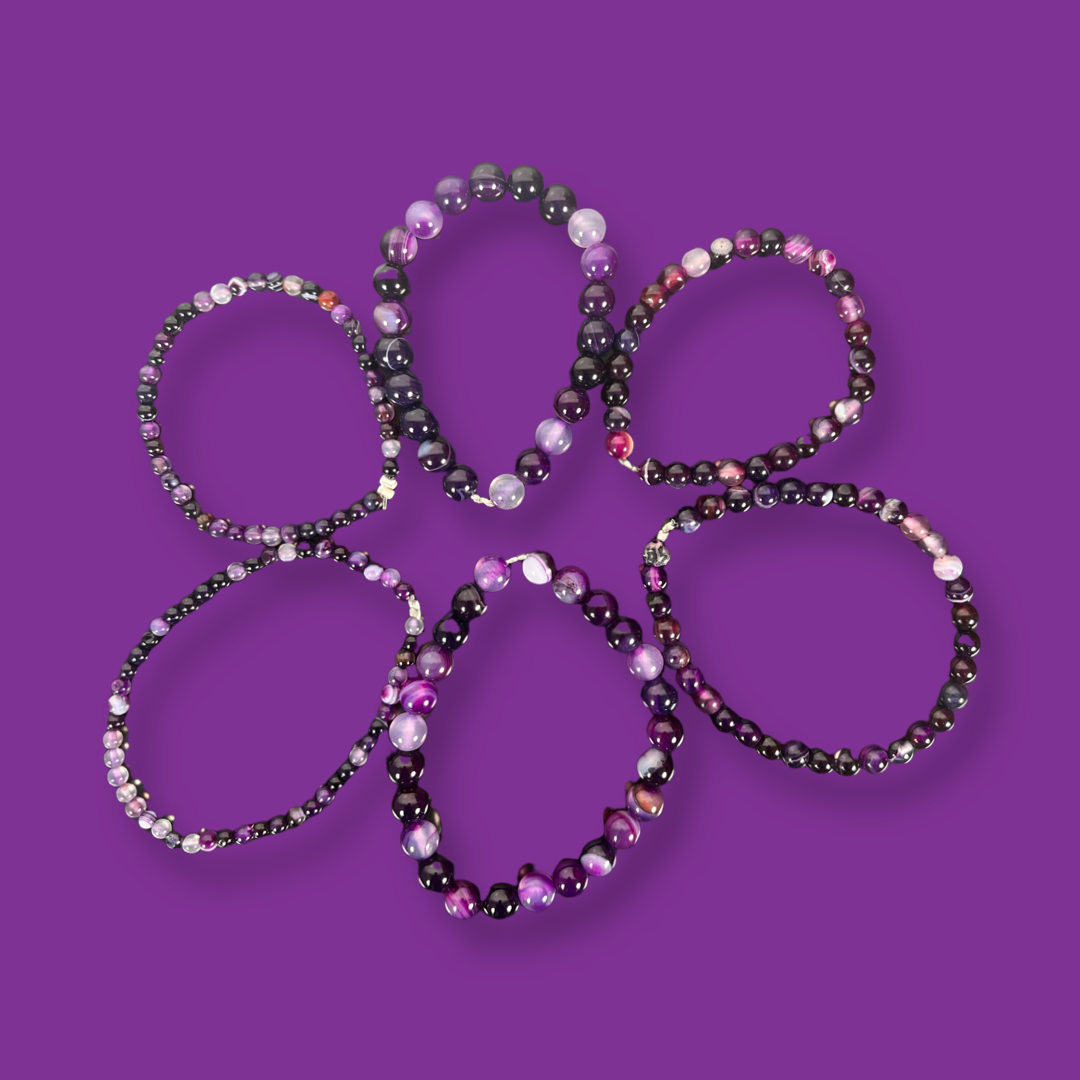 Agate Dyed Purple Bracelet
